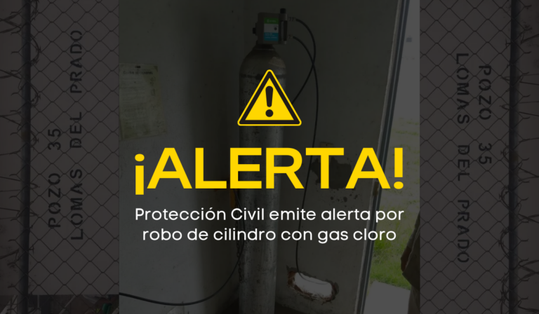 Alerta sobre cilindro de gas cloro