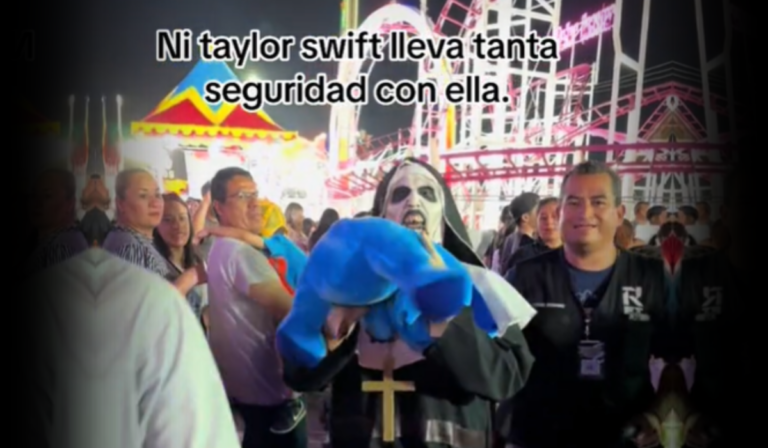 Escoltan a 'La Monja' de la feria hasta el juego mecánico, la comparan con "Taylor Swift"