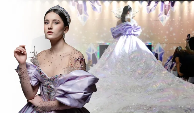 Presentan vestido para quinceañera con 3 mil cristales Swarovski