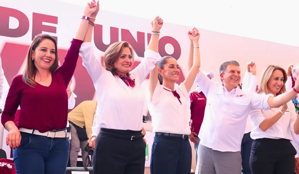 Alma Alcaraz y Claudia Sheinbaum cierran campaña y prometen Tren Maya para Guanajuato