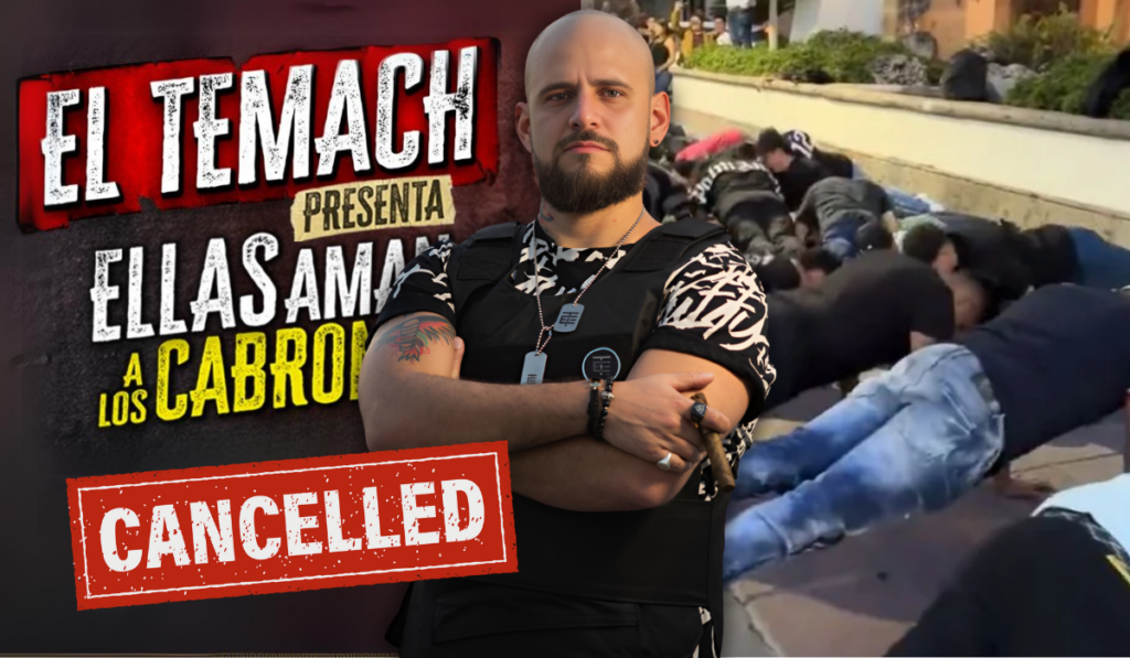 Cancelan evento de "El Temach" y protestan con lagartijas