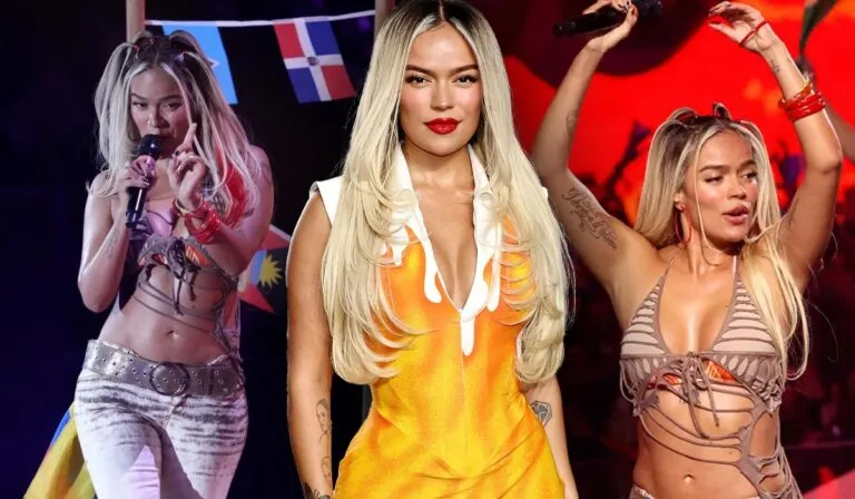 Karol G brilla en la alfombra de los MTV VMAs 2024 con un incendiario vestido
