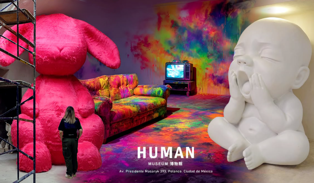 IMAGINE: nueva exposición del Human Museum con un conejo gigante, luces y juguetes coleccionables