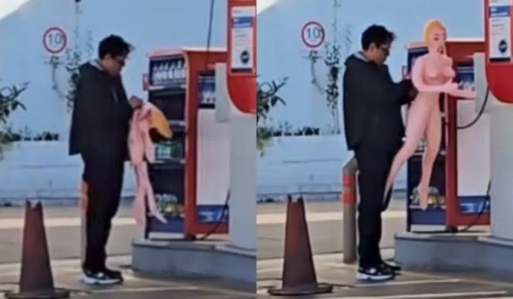 Lleva a su “novia” a inflar a una gasolinera en León y se vuelve viral antes del 14 de febrero