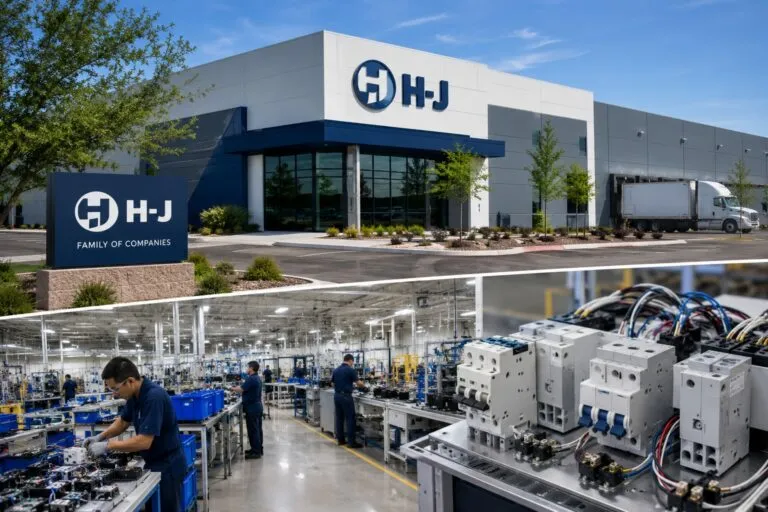 Instalación industrial moderna dedicada a la fabricación de componentes eléctricos con líneas de producción y distribución en Guanajuato.