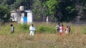 Patrullas y peritos trabajan en una zona acordonada tras varios homicidios registrados en Guanajuato.
