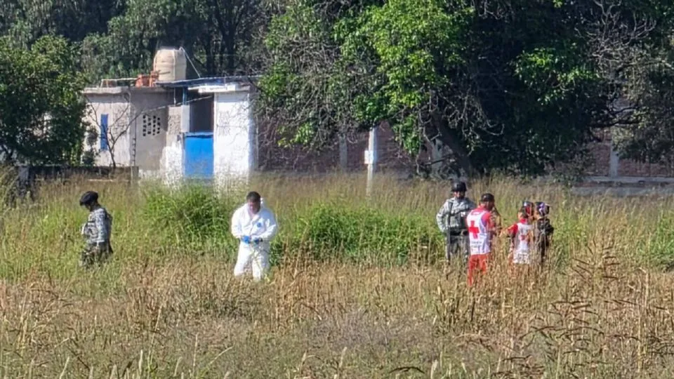 Patrullas y peritos trabajan en una zona acordonada tras varios homicidios registrados en Guanajuato.